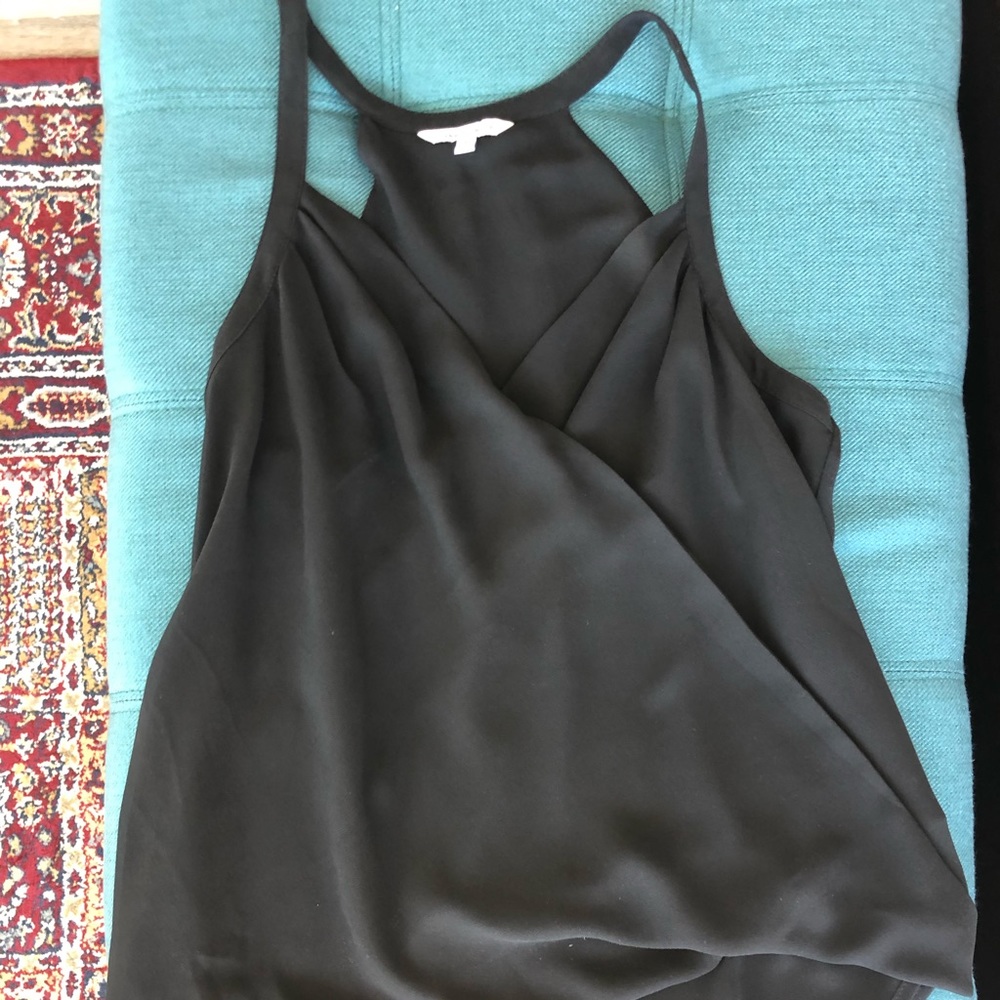 Black faux wrap tank